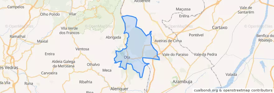 Mapa de ubicacion de Ota.