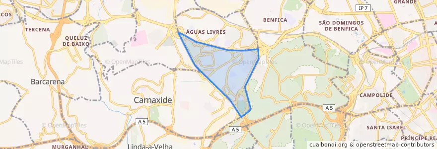 Mapa de ubicacion de Alfragide.