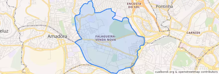 Mapa de ubicacion de Falagueira-Venda Nova.