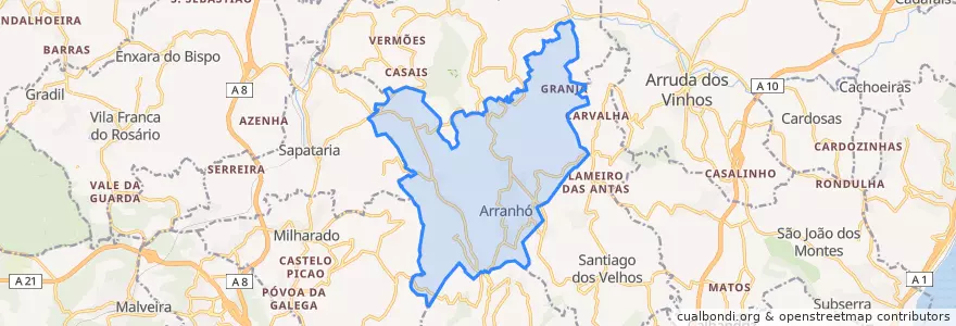 Mapa de ubicacion de Arranhó.