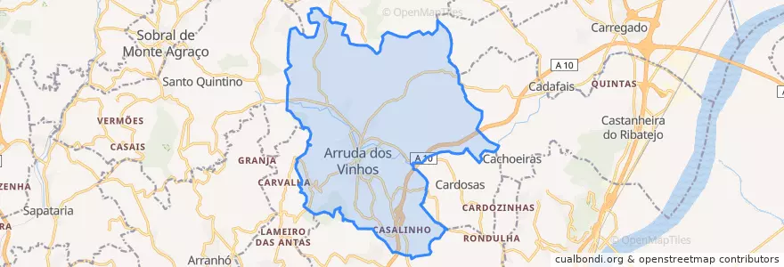 Mapa de ubicacion de Arruda dos Vinhos.