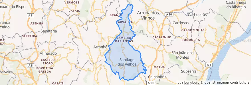 Mapa de ubicacion de Santiago dos Velhos.