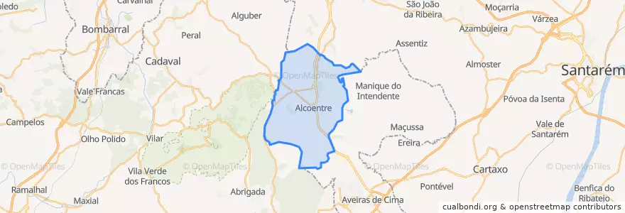 Mapa de ubicacion de Alcoentre.