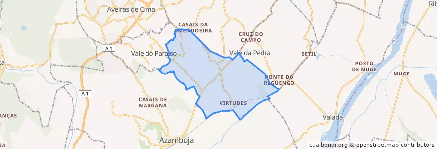 Mapa de ubicacion de Aveiras de Baixo.