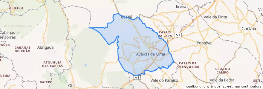 Mapa de ubicacion de Aveiras de Cima.