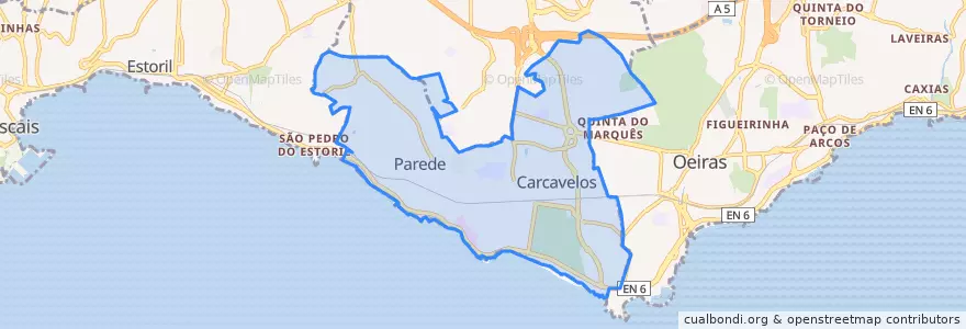 Mapa de ubicacion de Carcavelos e Parede.