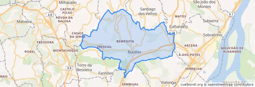 Mapa de ubicacion de Bucelas.