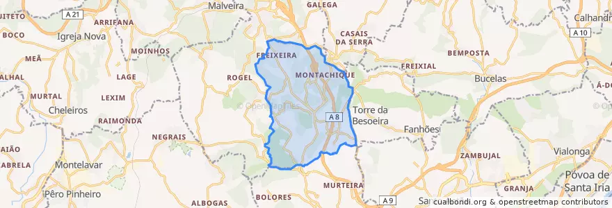 Mapa de ubicacion de Lousa.
