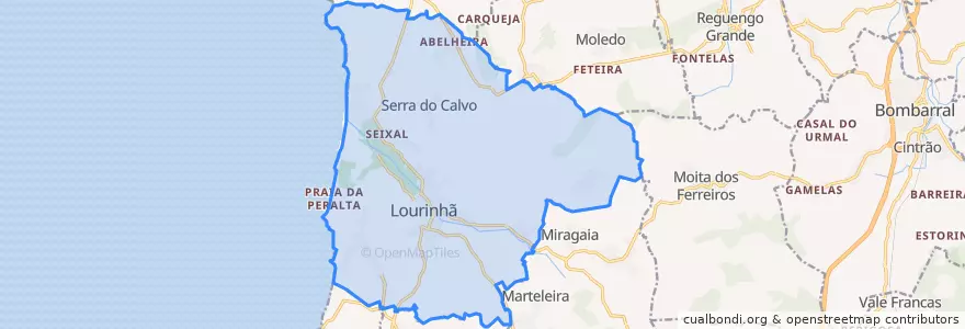 Mapa de ubicacion de Lourinhã e Atalaia.