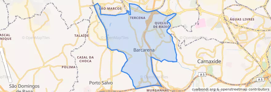 Mapa de ubicacion de Barcarena.