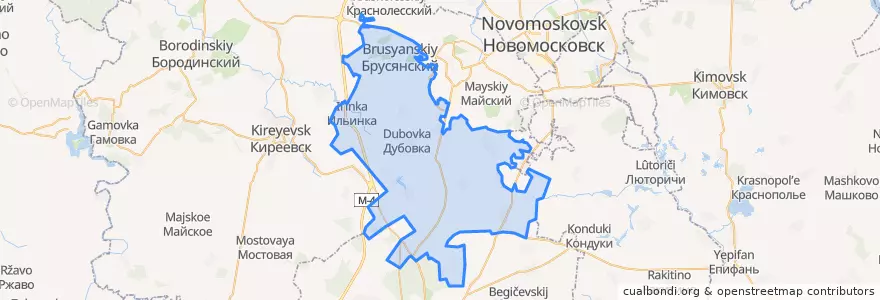 Mapa de ubicacion de Шахтёрское сельское поселение.