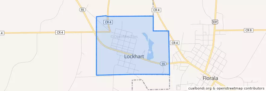 Mapa de ubicacion de Lockhart.