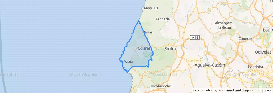 Mapa de ubicacion de Colares.