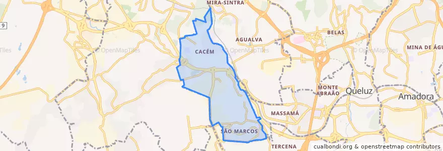 Mapa de ubicacion de Cacém e São Marcos.
