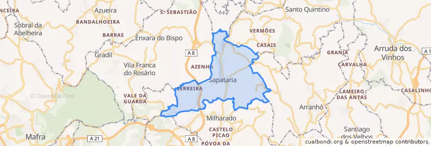 Mapa de ubicacion de Sapataria.