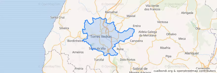 Mapa de ubicacion de Santa Maria, São Pedro e Matacães.