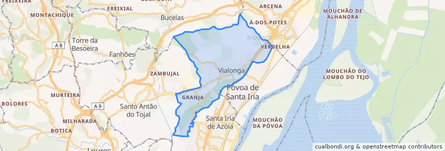 Mapa de ubicacion de Vialonga.