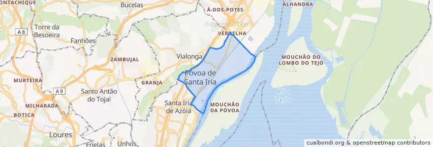 Mapa de ubicacion de Póvoa de Santa Iria e Forte da Casa.