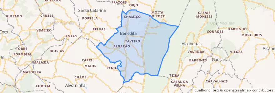 Mapa de ubicacion de Benedita.