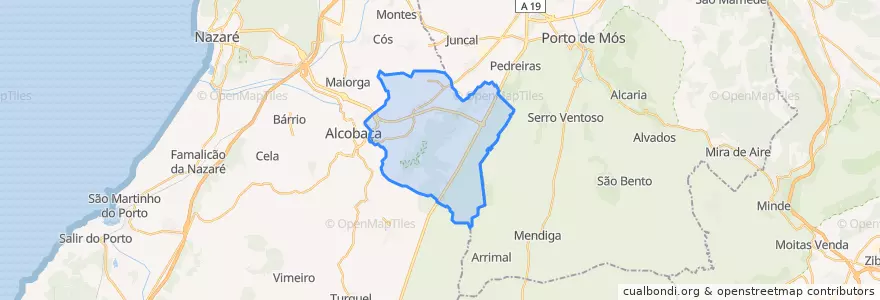 Mapa de ubicacion de Aljubarrota.