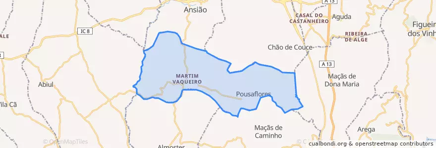 Mapa de ubicacion de Pousaflores.