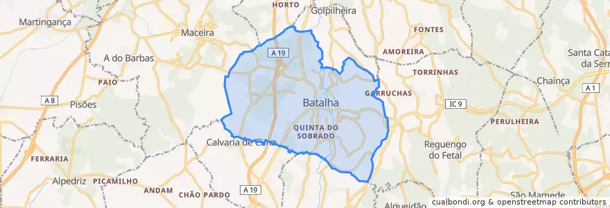 Mapa de ubicacion de Batalha.