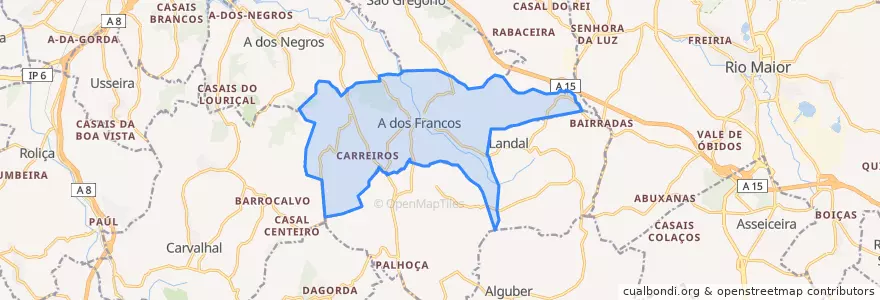 Mapa de ubicacion de A dos Francos.