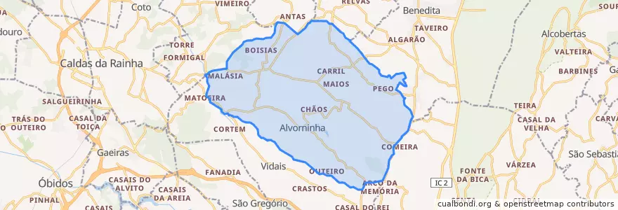 Mapa de ubicacion de Alvorninha.