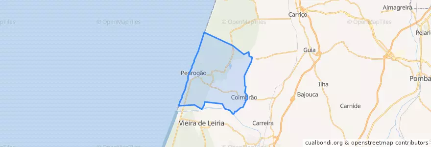 Mapa de ubicacion de Coimbrão.