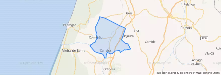 Mapa de ubicacion de Monte Redondo e Carreira.