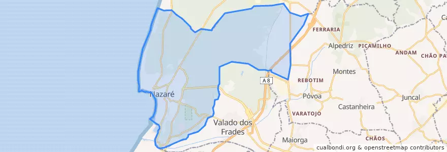 Mapa de ubicacion de Nazaré.