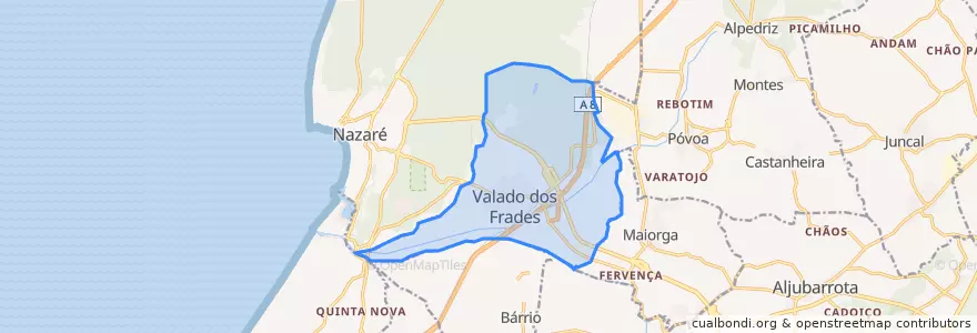 Mapa de ubicacion de Valado dos Frades.