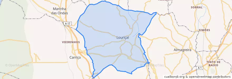 Mapa de ubicacion de Louriçal.