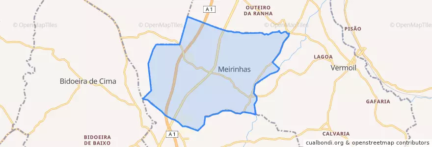 Mapa de ubicacion de Meirinhas.