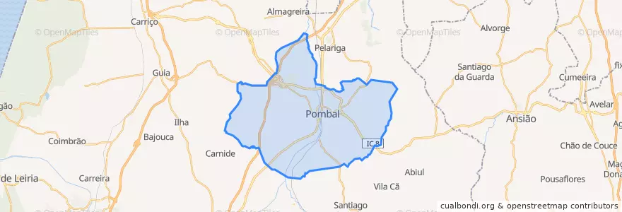 Mapa de ubicacion de Pombal.