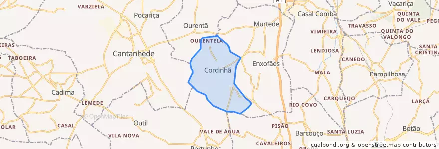 Mapa de ubicacion de Cordinhã.