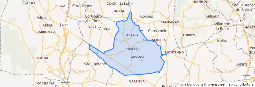 Mapa de ubicacion de Febres.