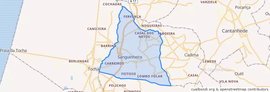 Mapa de ubicacion de Sanguinheira.