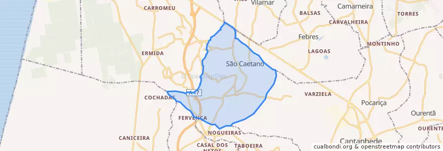 Mapa de ubicacion de São Caetano.