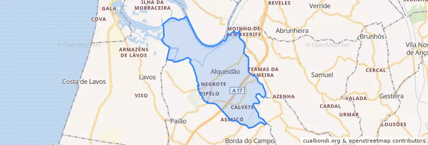 Mapa de ubicacion de Alqueidão.
