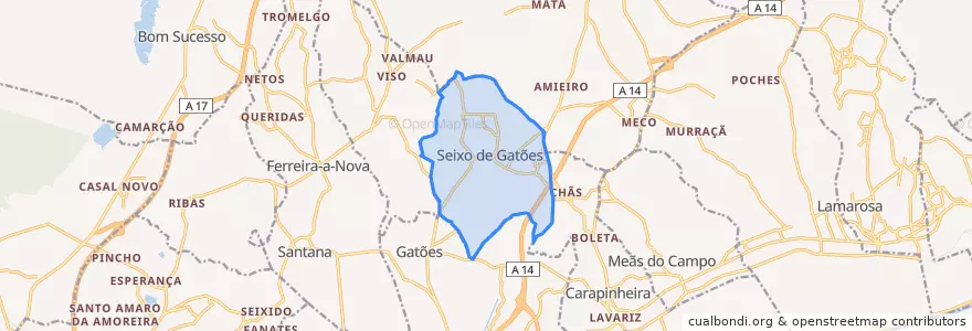 Mapa de ubicacion de Seixo de Gatões.