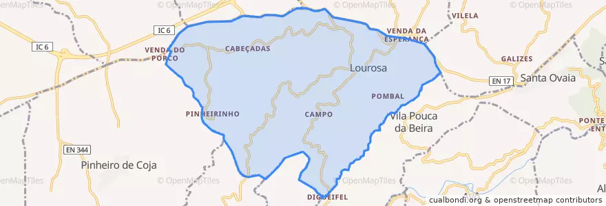 Mapa de ubicacion de Lourosa.