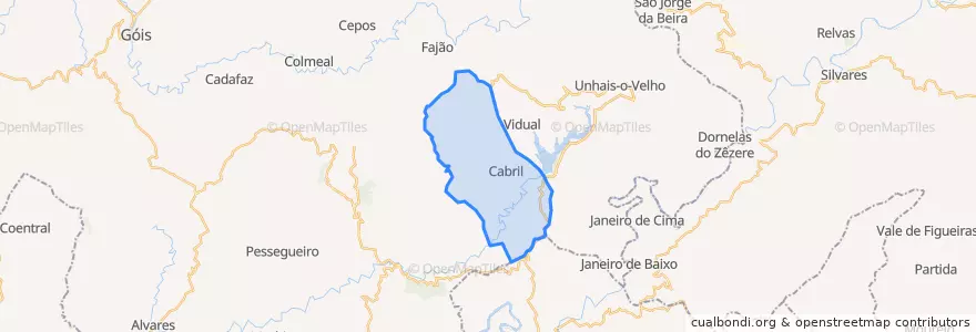 Mapa de ubicacion de Cabril.
