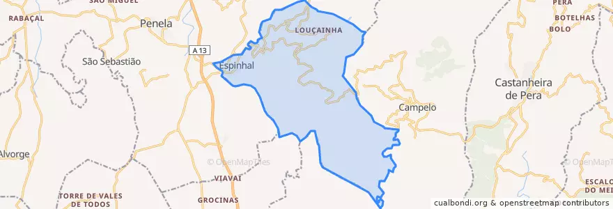 Mapa de ubicacion de Espinhal.