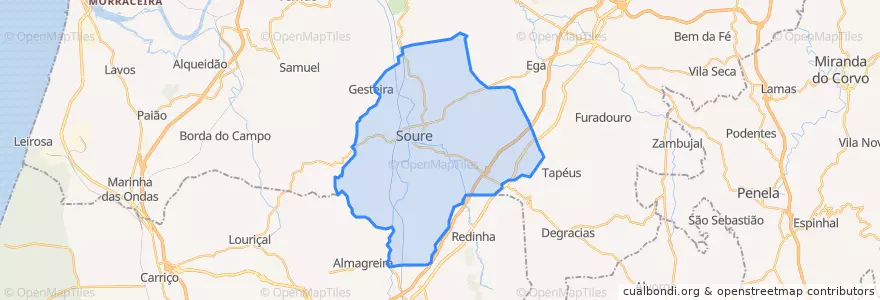 Mapa de ubicacion de Soure.