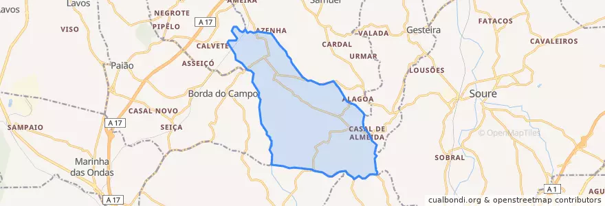 Mapa de ubicacion de Vinha da Rainha.