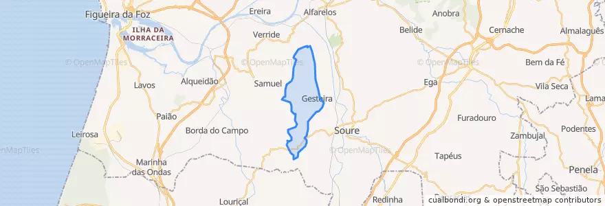 Mapa de ubicacion de Gesteira e Brunhós.