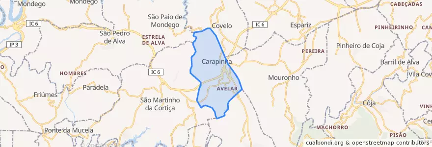 Mapa de ubicacion de Carapinha.