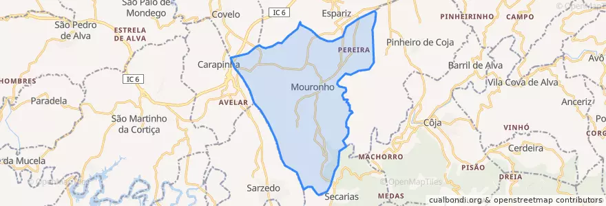 Mapa de ubicacion de Mouronho.