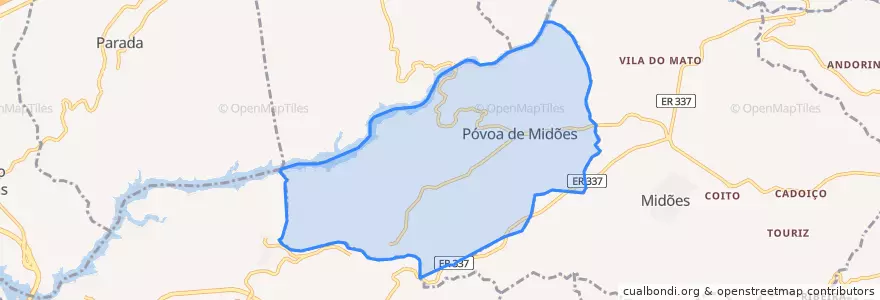 Mapa de ubicacion de Póvoa de Midões.